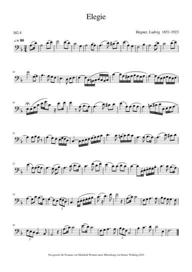 Hegner Fantasie russe aus Troix Morceaux Solo Part for Trombone Trombone Solo Posaune Soli Stück St