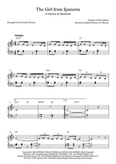 The Girl From Ipanema (garôta De Ipanema) (arr. Fernando Pereira)