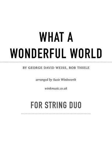 What A Wonderful World (arr. Susie Winkworth winkmusic.co.uk)