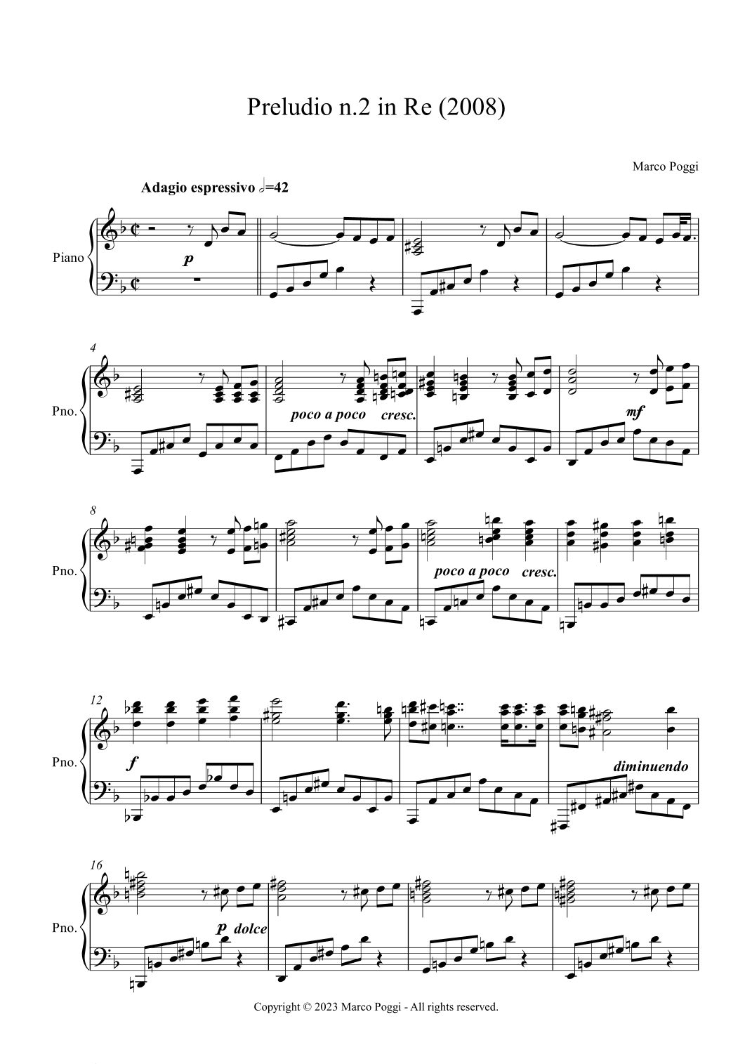 Preludio n.2 in Re minore