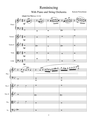 Reminiscing with Piano and String Orchestra