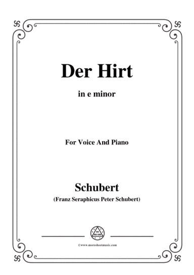 Schubert-Der Hirt,in e minor,D.490,for Voice and Piano (arr. MSM)