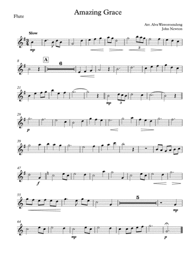 Amazing Grace Flute (arr. Alva Lee)