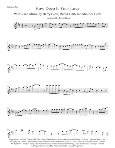 How Deep Is Your Love  from the Motion Picture SATURDAY NIGHT FEVER (arr. Kevin Busse)