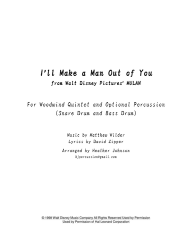 I'll Make A Man Out Of You (arr. Heather Johnson)