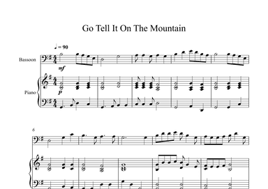 Go Tell It On The Mountain (Bassoon + Piano) (arr. Digital Book Music)