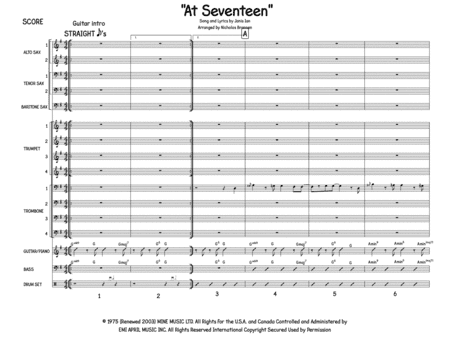 At Seventeen (arr. Nicholas Brannen)