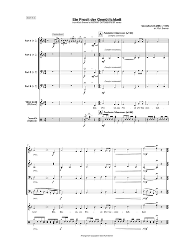 Ein Prosit der Gemütlichkeit (arr. Kurt Bremer)