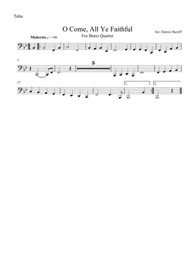 O Come, All Ye Faithful for Brass Quartet (arr. Darren Sheriff)