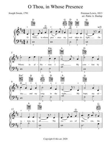 O Thou, In Whose Presence (arr. Pattie A. Dunlap)