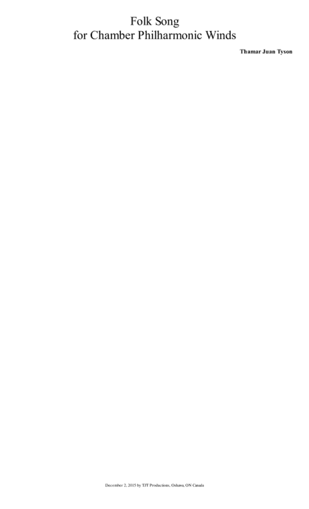 Folk Song for Chamber Wind Philharmonic