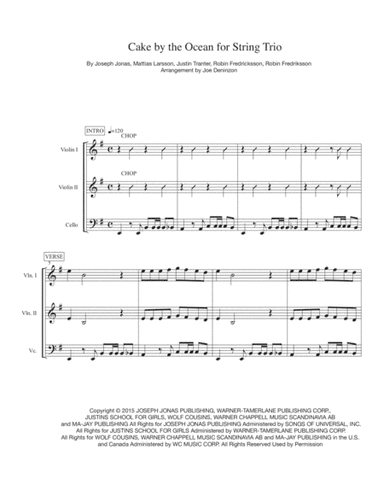 Cake By The Ocean (arr. Joe Deninzon)
