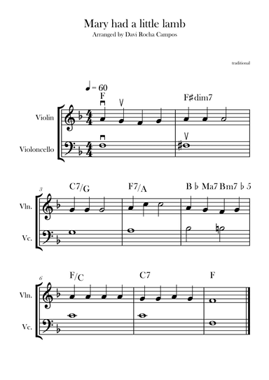 Mary had a little lamb (arr. Davi Rocha Campos)