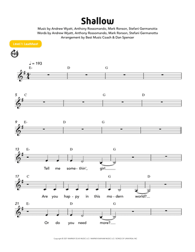 Shallow (arr. Best Music Coach)