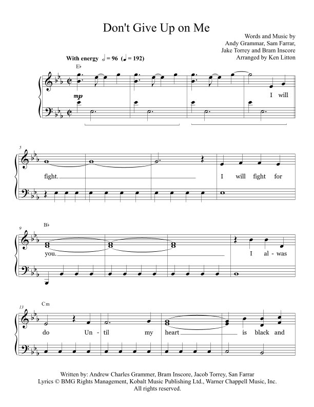 Don't Give Up On Me (arr. Ken Litton)