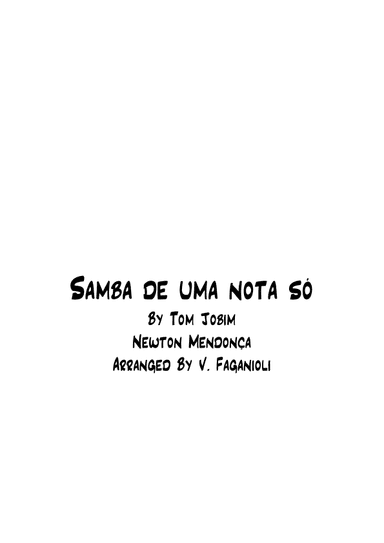 Samba De Uma Nota So (arr. Valdeci Faganioli)