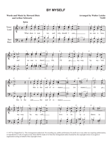 By Myself (arr. Walter Latzko)