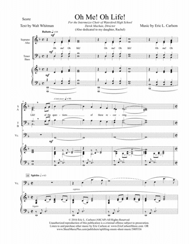 Oh Me! Oh Life! (SATB) - PRINT UNLIMITED COPIES