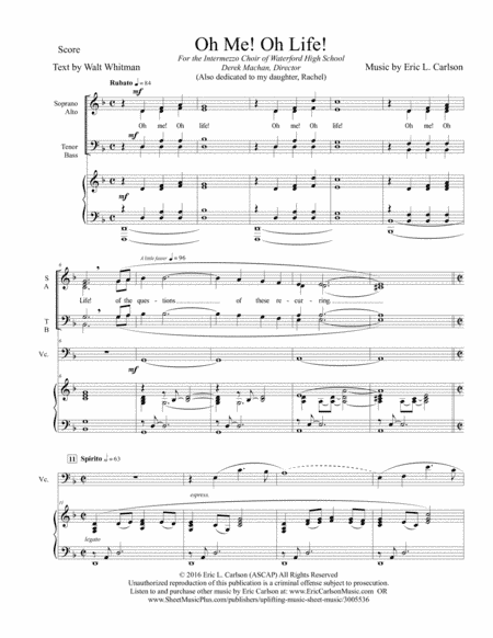 Oh Me! Oh Life! (SATB) - PRINT UNLIMITED COPIES