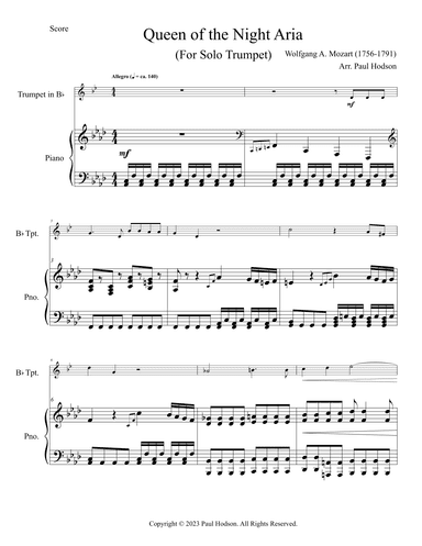 Queen of The Night Aria (arr. Paul E. Hodson)