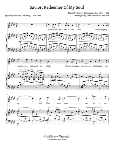 Savior, Redeemer Of My Soul / Robert Schumann's "Widmung" (High Voice) (arr. Deborah Burris Neilson)