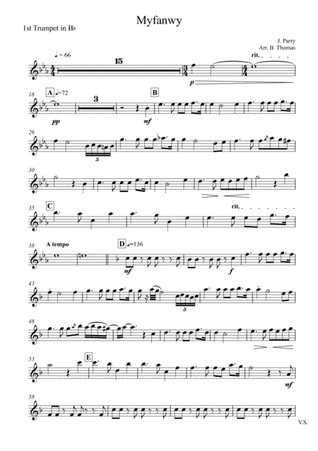 Myfanwy (arr. B. Thomas)