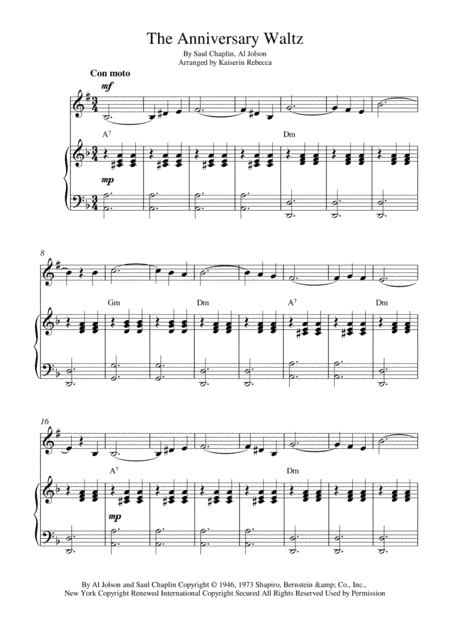 The Anniversary Waltz (arr. Kaiserin Rebecca)