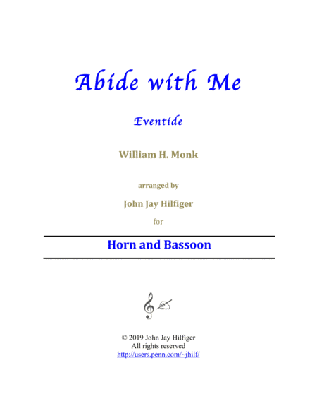 Abide with Me for Horn and Bassoon (arr. John Jay Hilfiger)