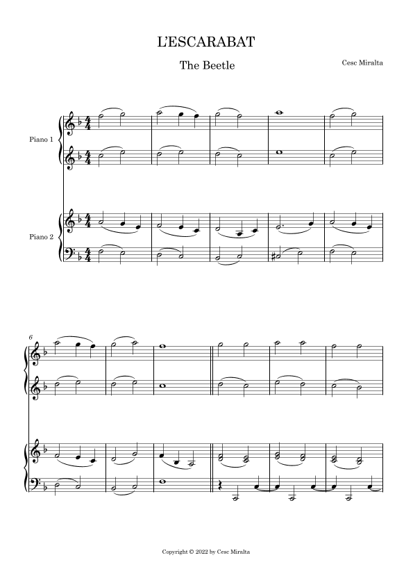 L'ESCARABAT Pno Duet