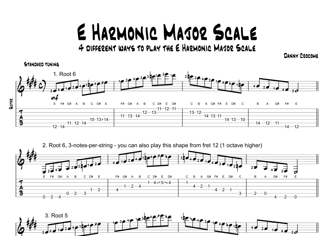 E Harmonic Major Scale (4 Ways to Play)