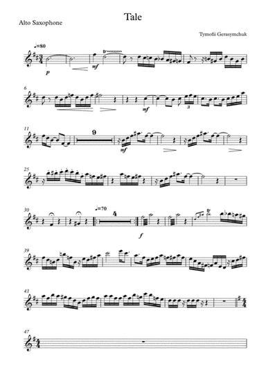 Tale. Soft jazzy music on 3/4