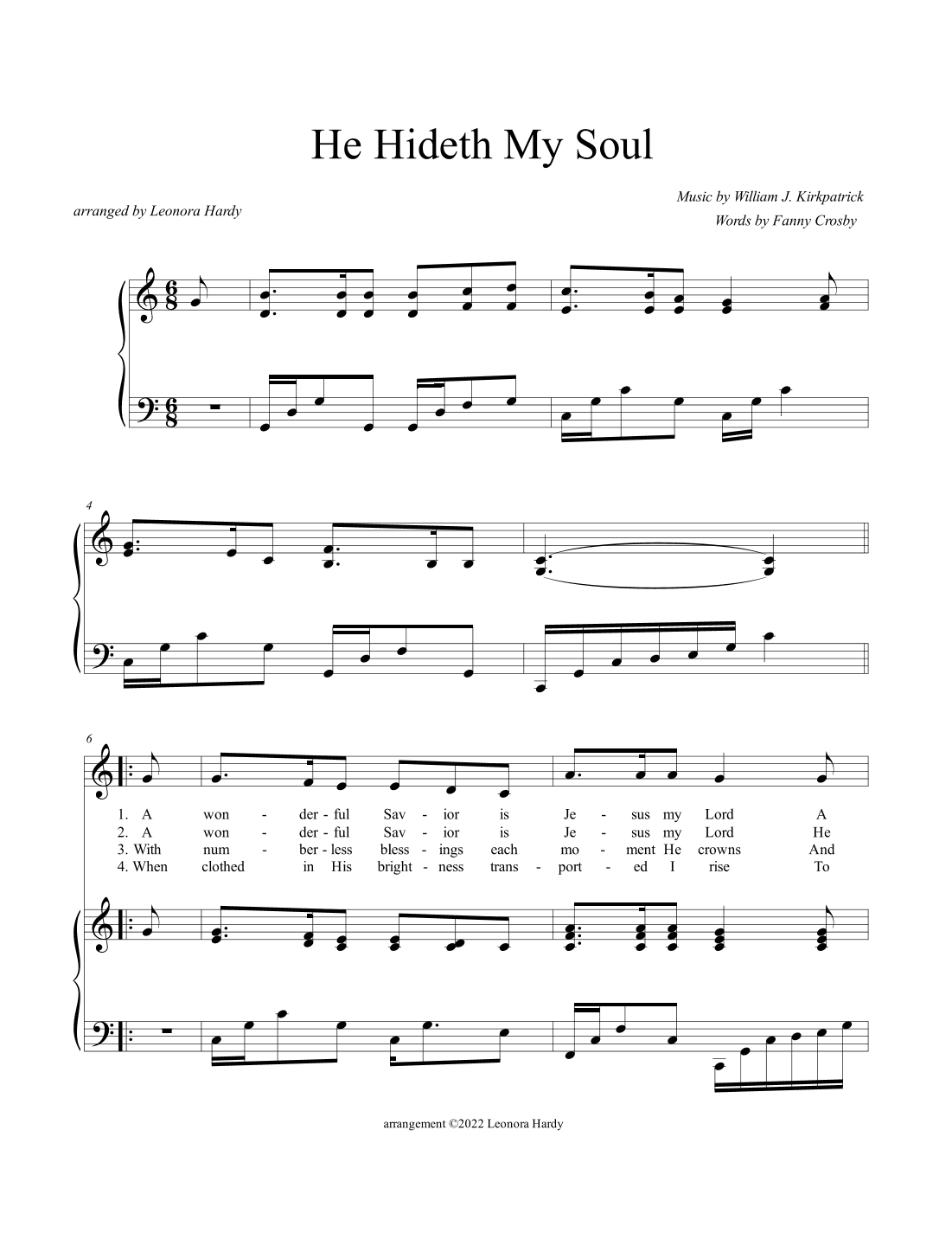 He Hideth My Soul (A Wonderful Savior Is Jesus) (arr. Leonora Hardy)