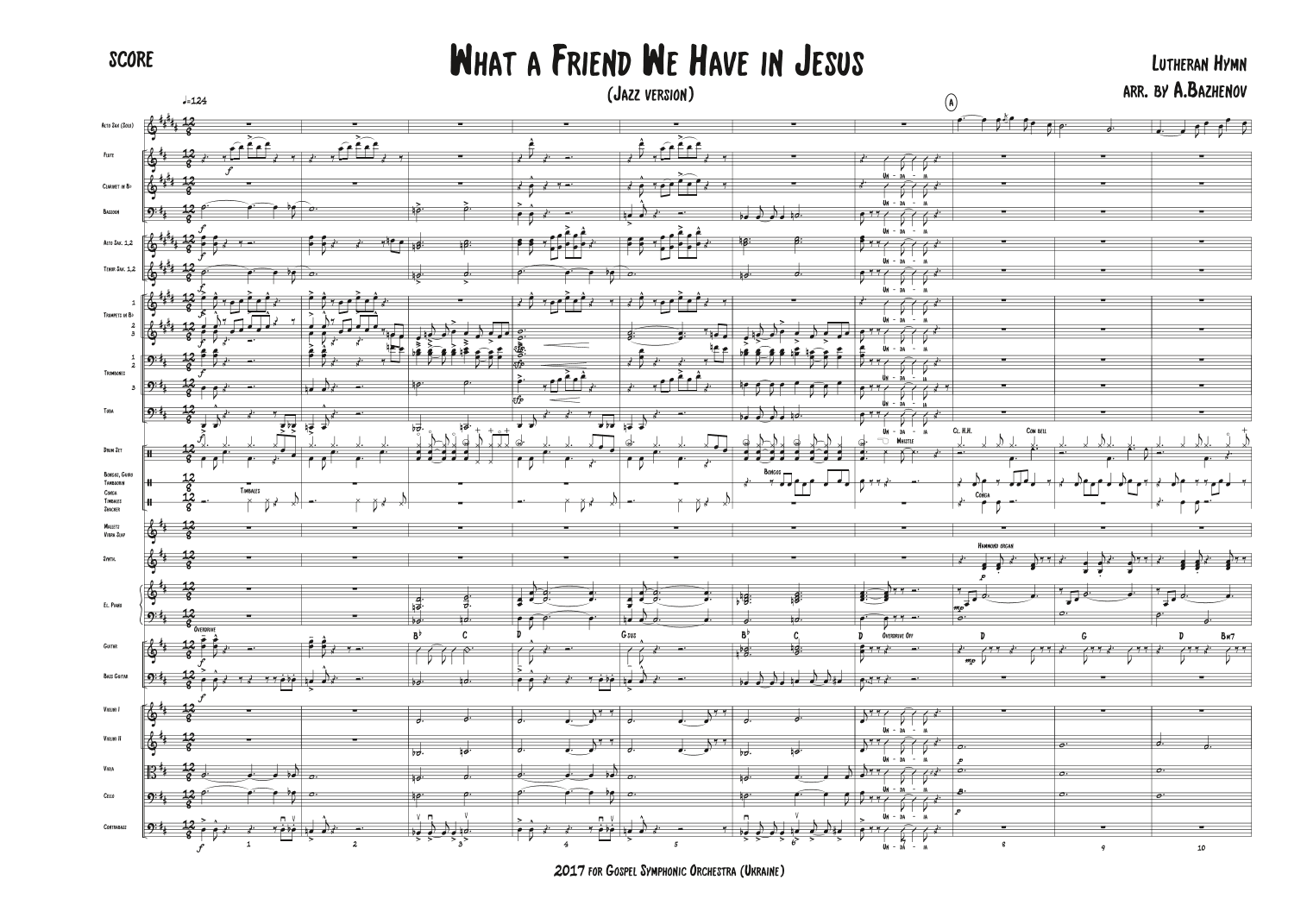 What a Friend We Have in Jesus (Lutheran hymn) Score and Parts