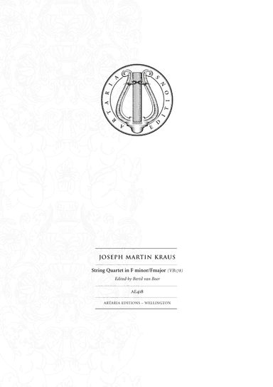 String Quartet in F minor/F major (score and parts) (arr. Artaria Editions)
