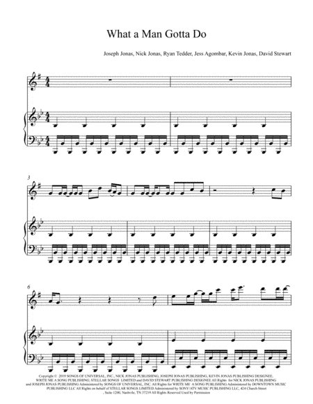 What A Man Gotta Do (arr. C&D Music Publishing)