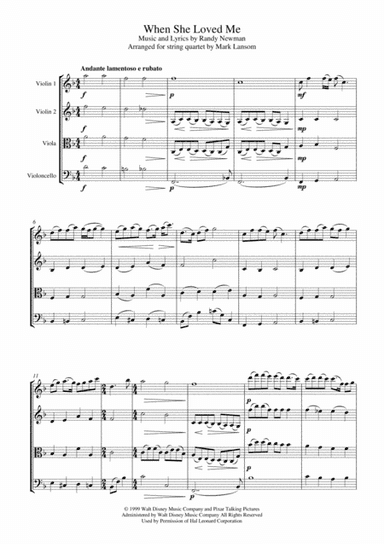 When She Loved Me (arr. Mark Lansom)