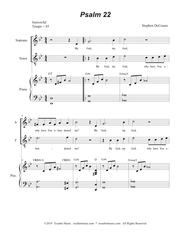 Psalm 22 (My God, My God) (Duet for Soprano and Tenor solo)