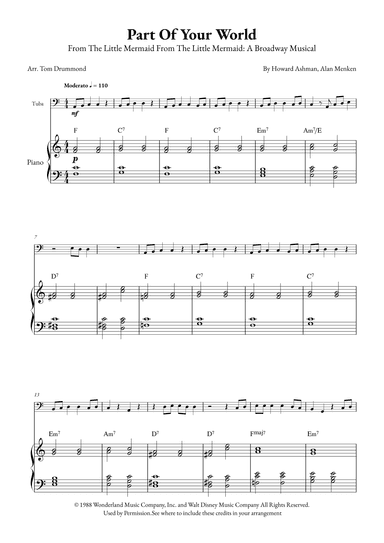Part Of Your World (arr. Tom Drummond)