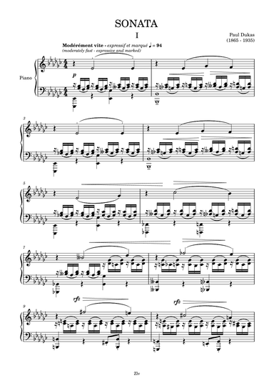 Piano Sonata Nº 1 (arr. Zellev)