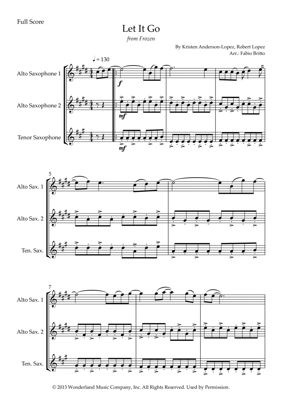 Let It Go (arr. Fabio Britto)