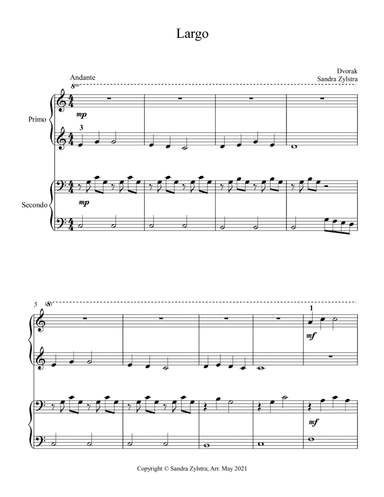 Largo (beginning solo with optional elementary duet) (arr. Sandra Zylstra)