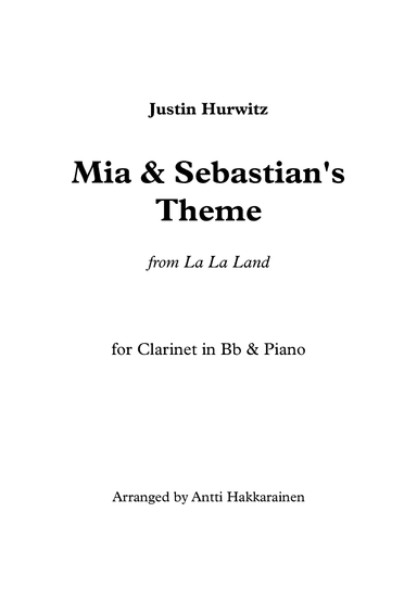 Mia & Sebastian's Theme (arr. Antti Hakkarainen)