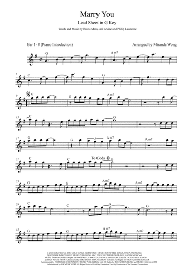 Marry You (arr. Miranda Wong)