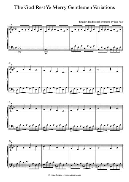 The God Rest Ye Merry Gentlemen Variations (arr. Ian Rae)
