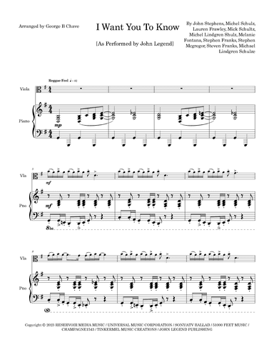I Want You To Know (arr. George B Chave)