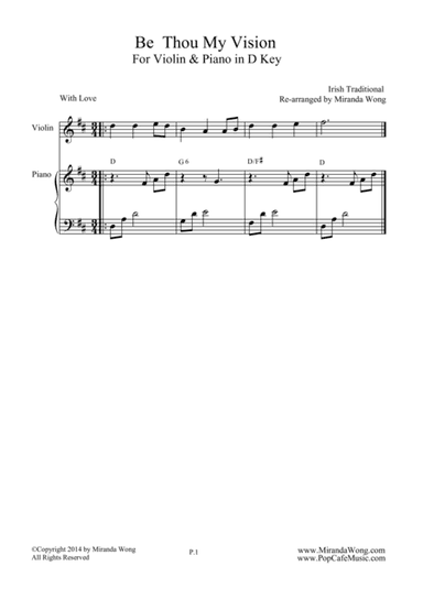 Be Thou My Vision - Violin and Piano (Romantic Version) (arr. Miranda Wong)