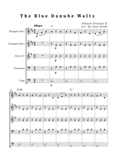 The Blue Danube Waltz - Brass Quintet (arr. Jean Szulc)