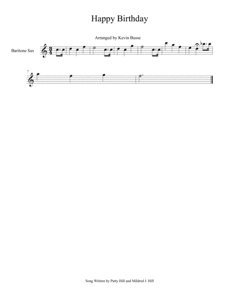 Happy Birthday (Easy key of C) - Bari Sax (arr. Kevin Busse)