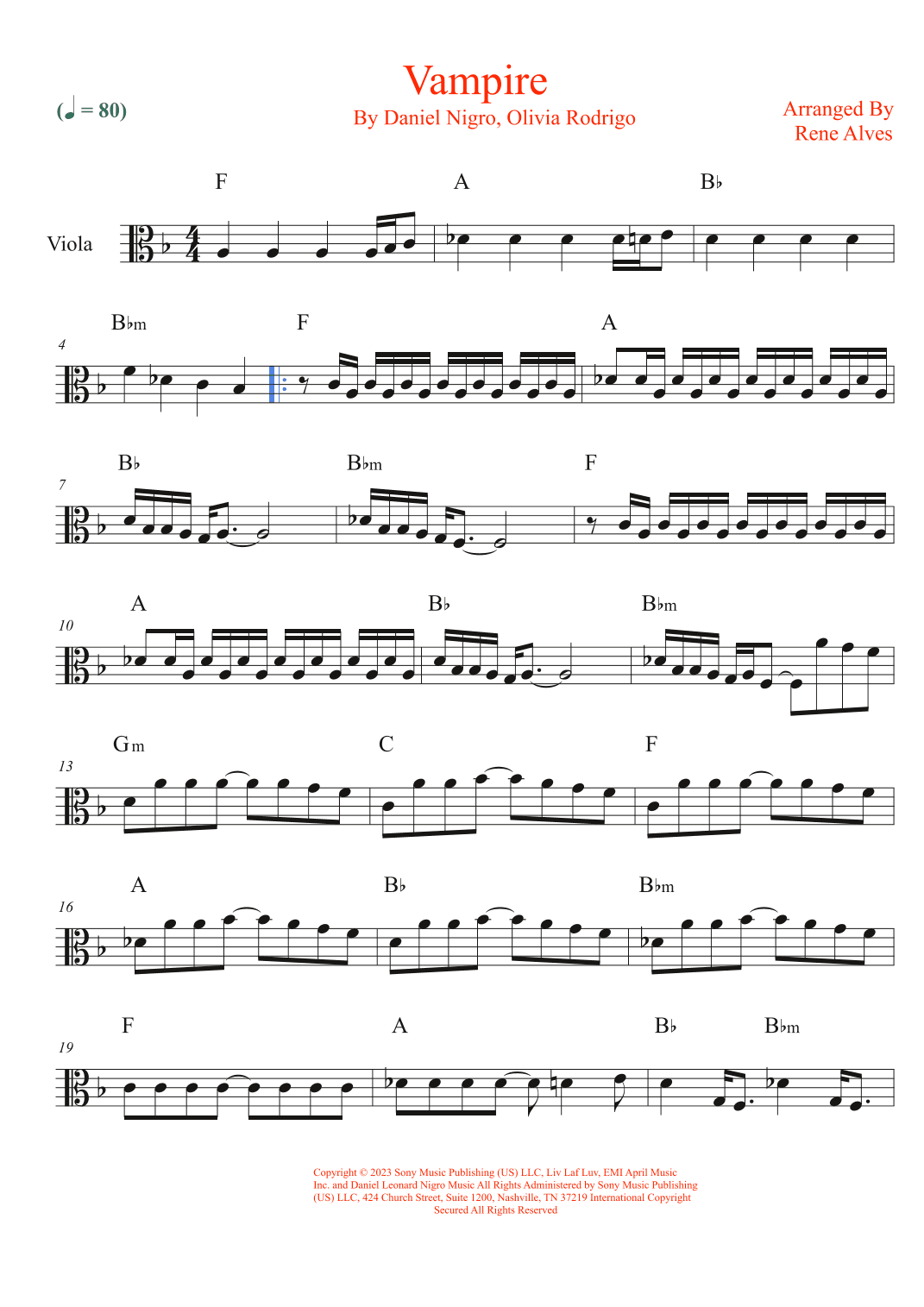 Vampire (arr. Rene Alves)