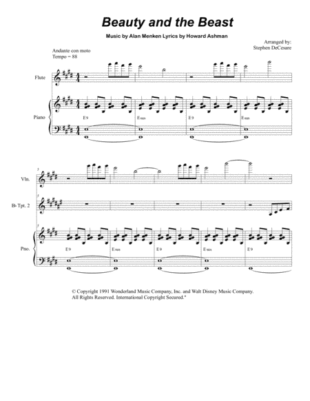 Beauty And The Beast (arr. Stephen DeCesare)